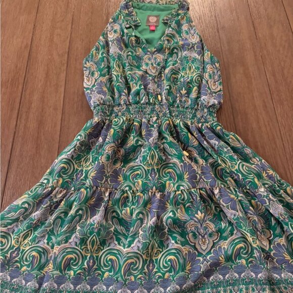 Vince Camuto Green and Blue Patterned Blouse - Picture 4 of 5